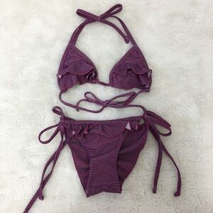 Keiki by Tori Praver Girl Bikini Purple Size M